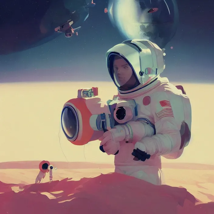 Prompt: a beautiful painting of a astronaut by sergey kolesov and sachin teng and pascal blanche. in style of digital art. colorful comic, symmetry, hyper detailed. octane render. trending on artstation
