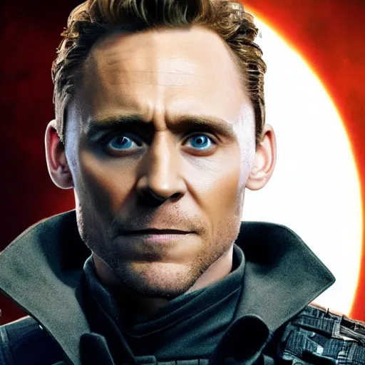 Image similar to film still of Tom Hiddleston as Nick Fury in Avengers