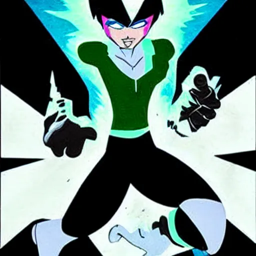 Image similar to danny phantom by frank miller, 8 0's airbrushed comic book art, in the style of frank miller, gritty dark graphic novel