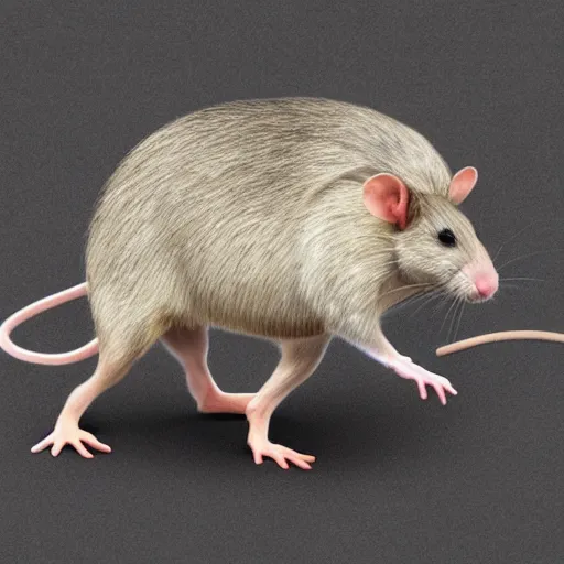 Prompt: a rat with a horse body, hyper realistic photograph