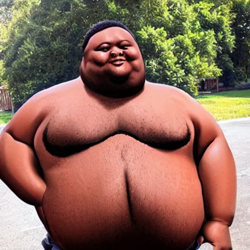 Prompt: fat black person as big chungus