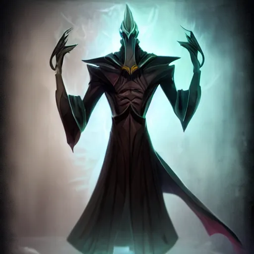 Image similar to Karthus from League of Legends with attractive male muscle body