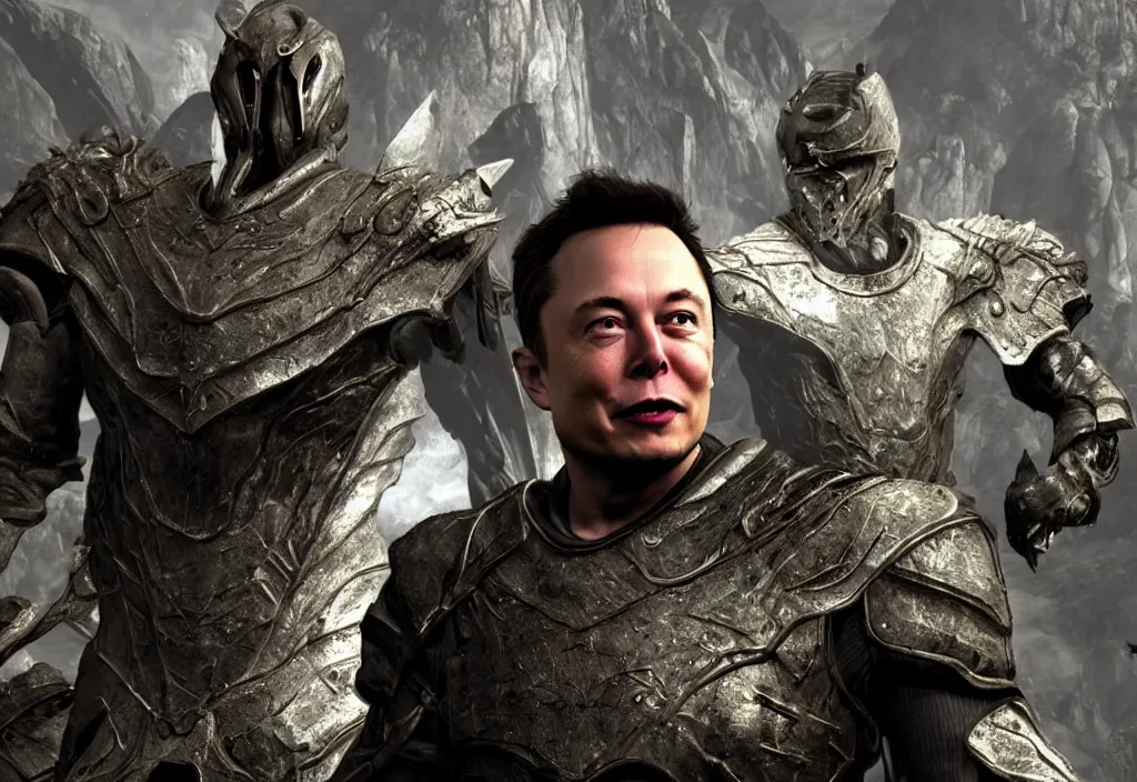 Prompt: elon musk as a skyrim character, elon musk in skyrim, cinematic, detailed