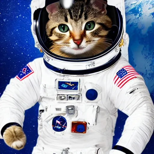 Prompt: astronaut cat, 8 k, cute