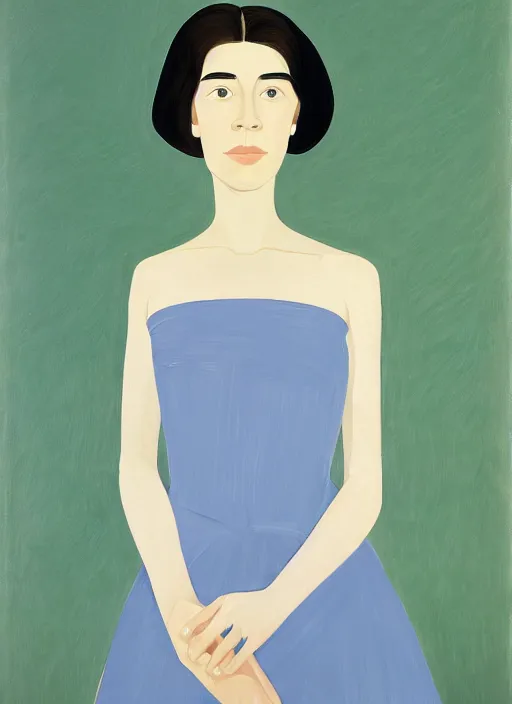 Image similar to a portrait of a pretty young lady by alex katz