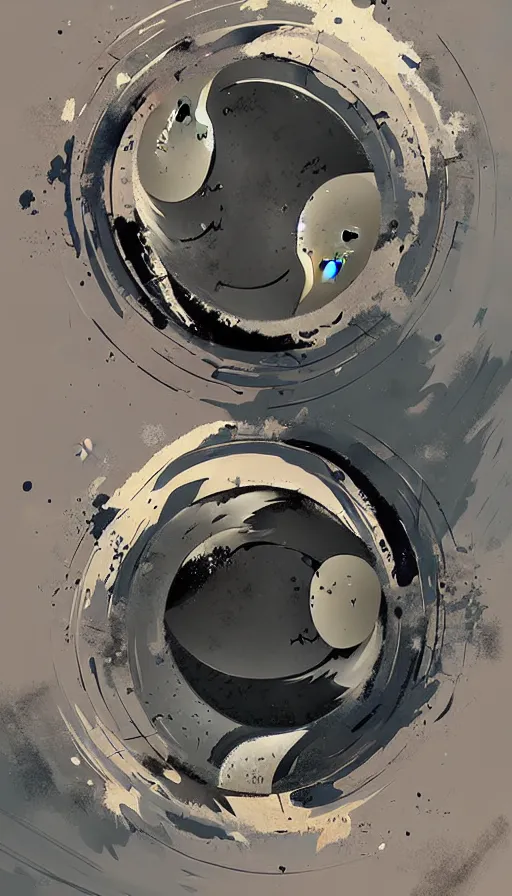 Image similar to Abstract representation of ying Yang concept, by Ian McQue