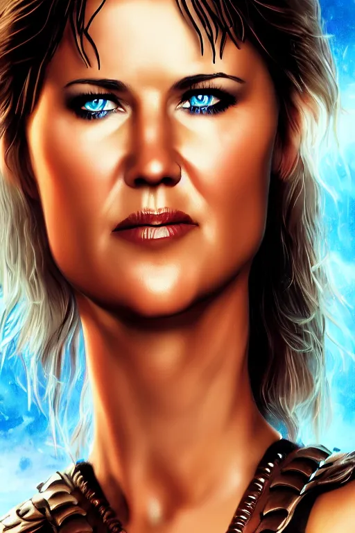 Prompt: photorealistic cgi portrait of a young lucy lawless as xena warrior princess by ewelina kowalczyk, trending on artstation, realistic, photorealistic, vibrant colors, symmetrical face, glistening skin, dark skin, volumetric lighting, subsurface scattering