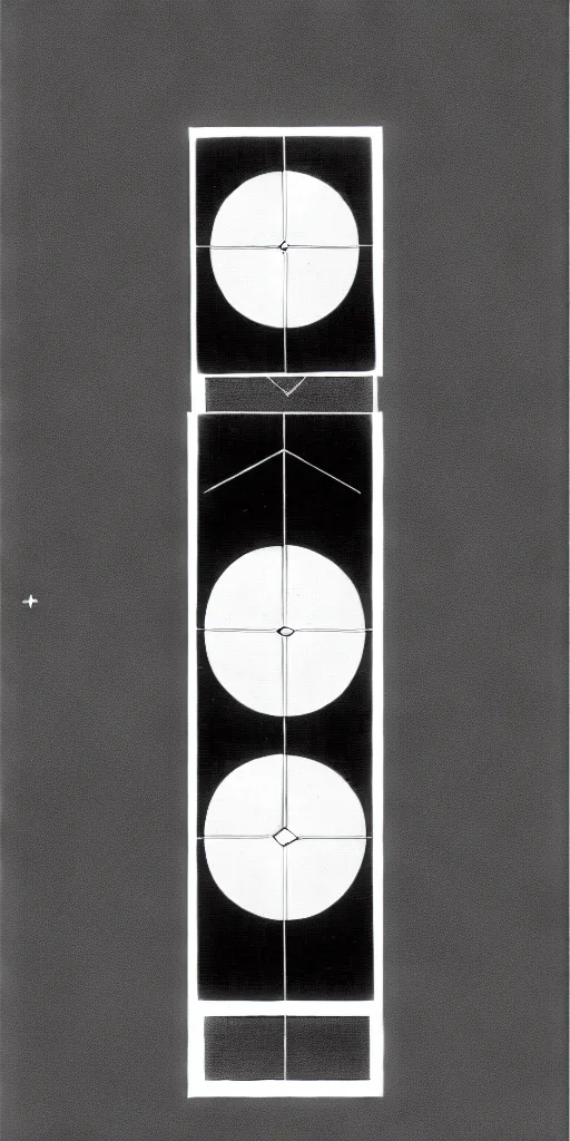 Image similar to minimal geometric tarot card by karl gerstner, black and white monochrome, bordered, centered, in frame, 8 k scan