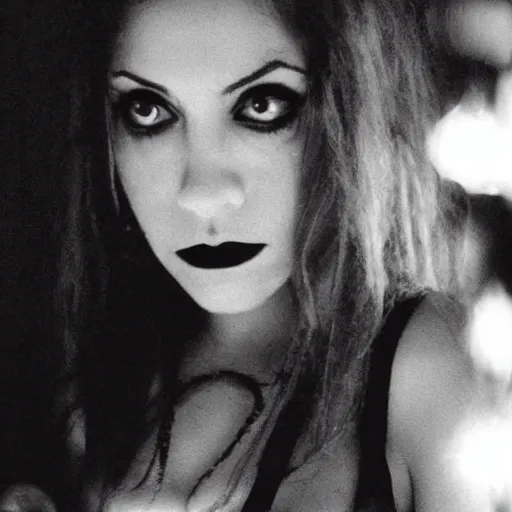 Prompt: a goth Brittany Murphy spirit, dark eerie photo