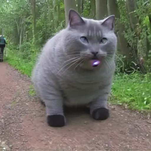 Image similar to world's fattest cat urban trail cam cctv footage