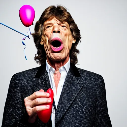 Image similar to Mick Jagger blowing a balloon XF IQ4, f/1.4, ISO 200, 1/160s, 8K, RAW, unedited, symmetrical balance, in-frame