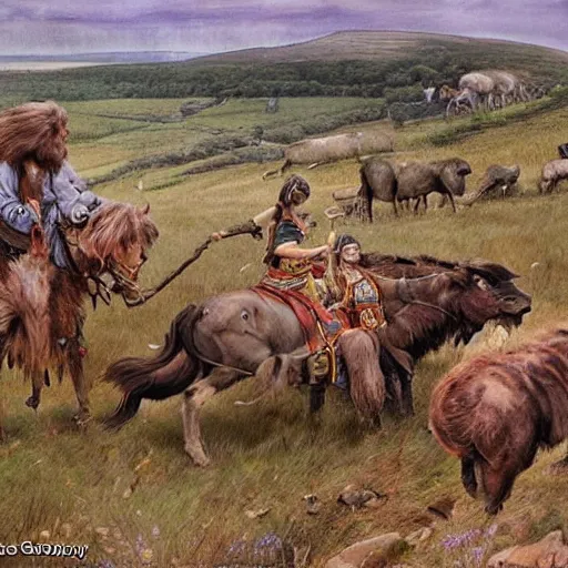 Image similar to stone age britain by james gurney