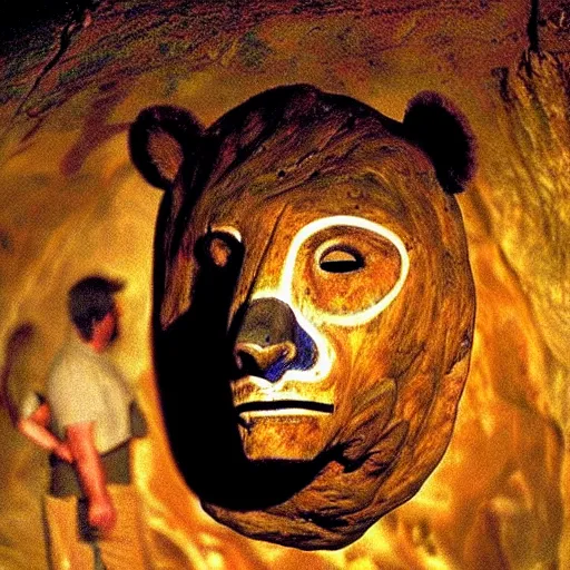 Image similar to shaman in a bear mask, chauvet cave art