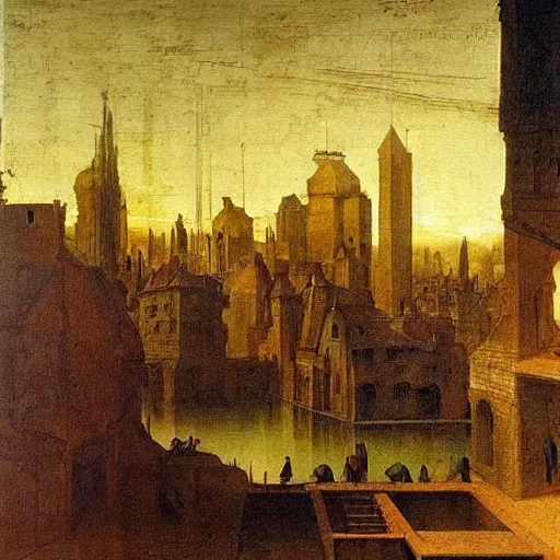 Prompt: A painting by Leonardo da Vinci of a city with tall buildings being overun by owls, dramatic lighting, cinematic, sunny day