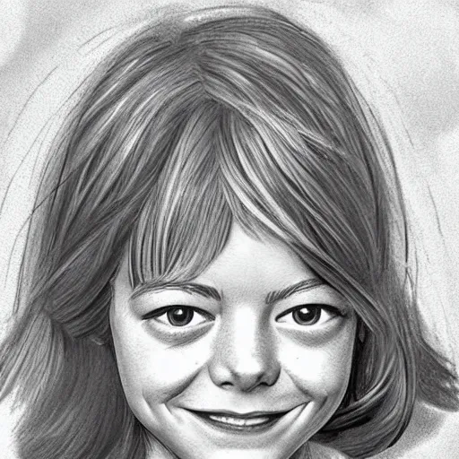 Prompt: childrens drawing of emma stone,