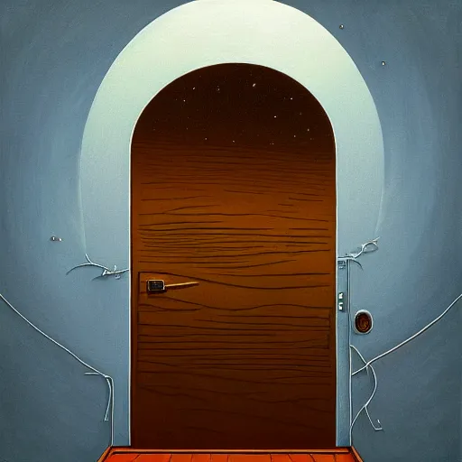 Prompt: a gust of night pushed its way in the door by jeffrey smith, oil on canva