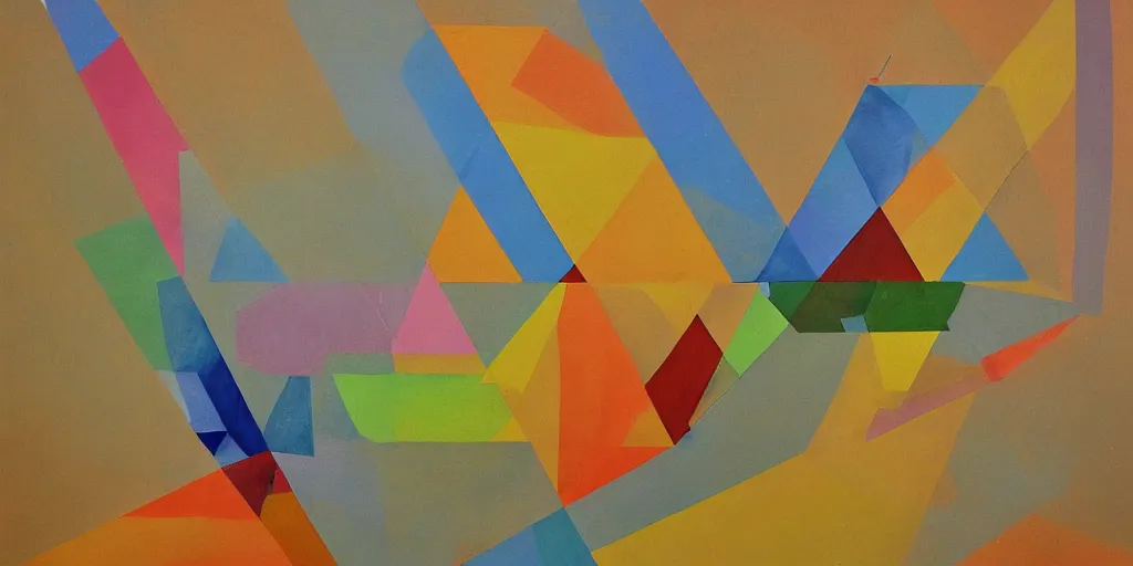 Prompt: a meaningful geometrical abstract painting about Rise and rise again until lambs become lions - Robin Hood.