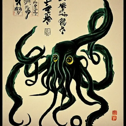 Image similar to cthulhu by qi baishi