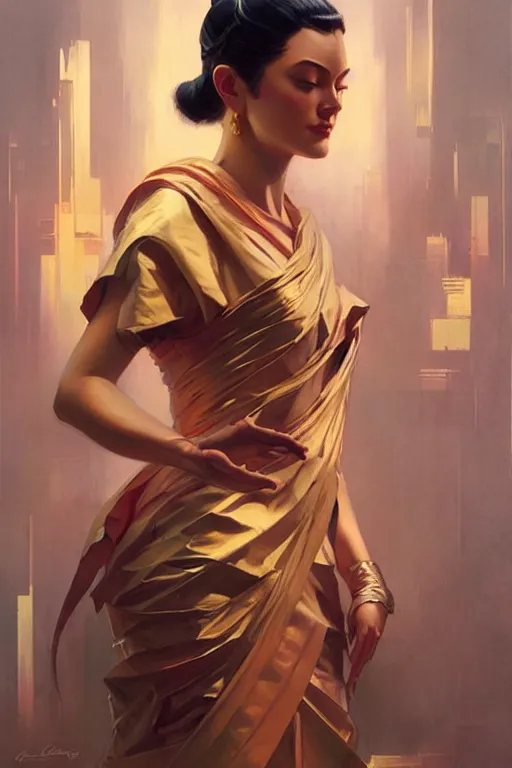 Image similar to buddhism, futurism, painting by greg rutkowski, j. c. leyendecker, artgerm