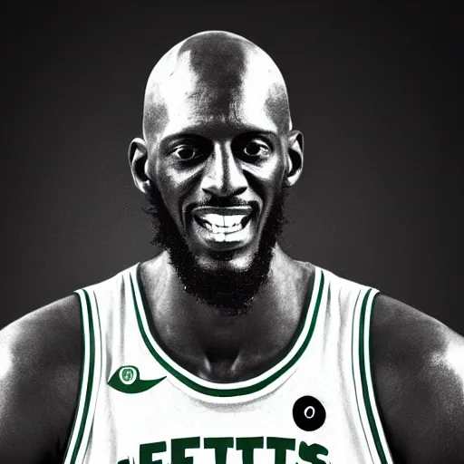 Image similar to Portrait of Boston Celtics Kevin Garnett, Kevin Garnett as Che Guevara, Kevin Garnett as Guerilla Heroica, Black and White, photograph by Alberto Korda, inspiring, dignifying, digital art, trending on artstation, octane render