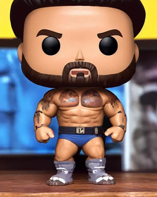 Image similar to A Dwayne Johnson Funko Pop. Photographic, photography