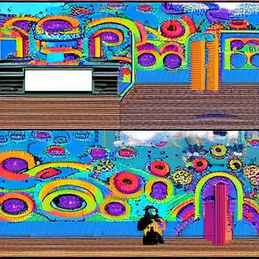 Prompt: wacky virtual art museum in a 9 0 s video game, net art, ps 1 graphics, ps 2 screenshot, hd, intricate, detailed