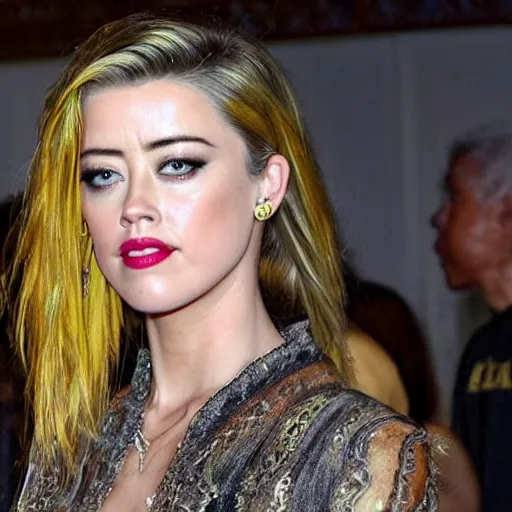 Prompt: a [ gourd ] carved shaped to look like ( amber heard ) face hybrid intercross