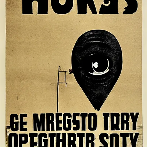 Image similar to a poster with a large eye on it by Ravi Zupa, cg society, new objectivity, american propaganda, soviet propaganda, dystopian art