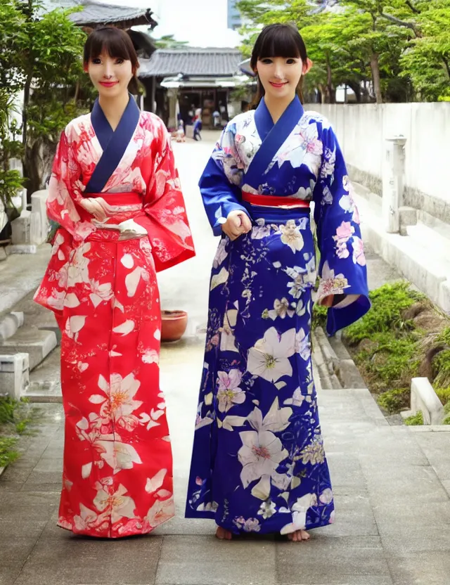 Prompt: two beautiful fashion taiwan girl wear elegant yukata in festival by hisaji hari