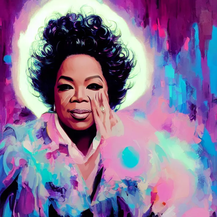 beautiful photo of oprah in stylish goth make - up,, Stable Diffusion