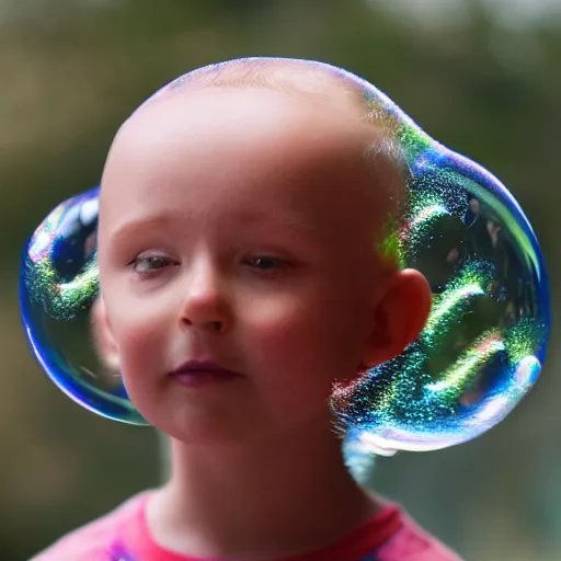 Prompt: bubble head