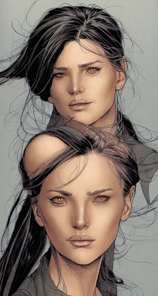 Image similar to a beautiful portrait of a woman Travis Charest style