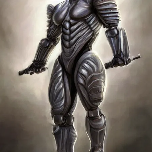 Image similar to an exaggeratedly muscular anthropomorphized horse with a magnificently muscular physique wearing a tight cybernetic armor while protecting a facility, long white mane, equine, anthro art, furaffinity, highly detailed, realistic, digital painting, artstation, sharp focus, concept art, illustration, art by artgerm, greg rutkowski, wlop