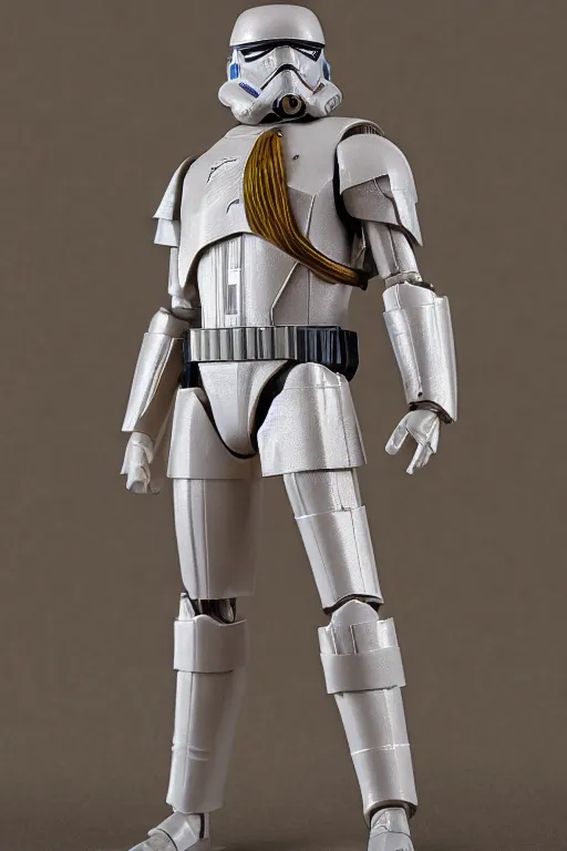 Image similar to 1 9 8 6 kenner action figure, 5 points of articulation, heroic human proportions, sci fi, 8 k resolution, high detail, front view, t - pose, star wars, gi joe, he man, warhammer 4 0 0 0