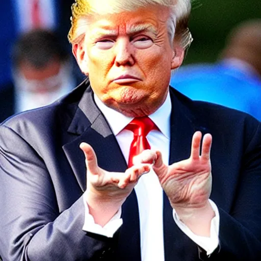 Image similar to donald trump with tiny hands