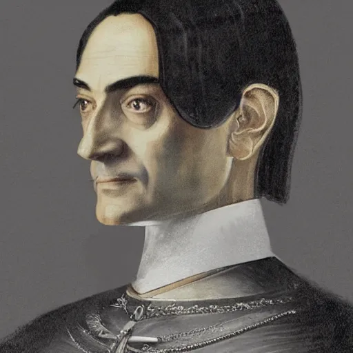 Prompt: painting of Manuel Luis Quezon as a royal medieval king, By Da Vinci, Highly Detailed, Artstation.