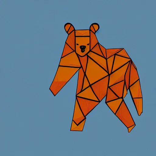 Prompt: geometric bear standing up, visible digital brush strokes, 4k, hi res