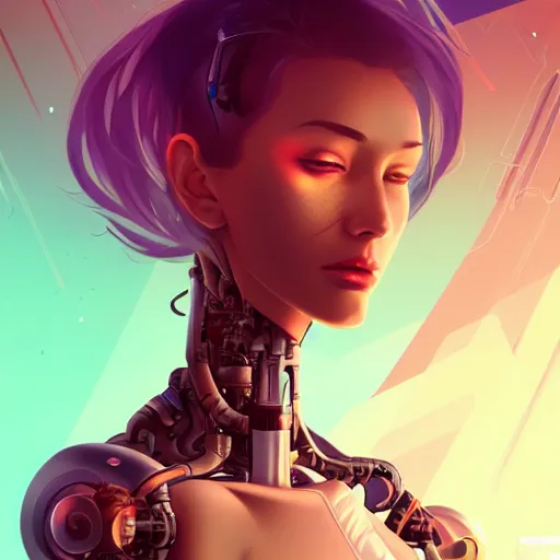 Prompt: a portrait of a disassembled cyborg woman, art by lois van baarle and loish and ross tran and rossdraws and sam yang and samdoesarts and artgerm and saruei and disney, digital art, highly detailed, intricate, sharp focus, trending on artstation hq, deviantart, unreal engine 5, 4 k uhd image