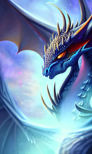 Prompt: a dragon with well defined shining scales, portrait, sharp focus, fantasy, digital art, concept art, dynamic lighting, by emylie boivin, jazza and rossdraws