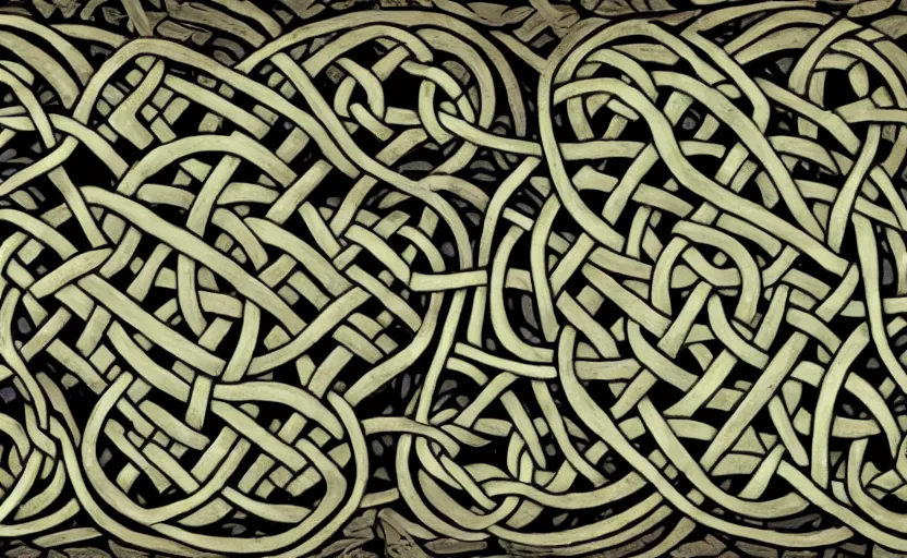 Image similar to a network of thick vines intertwined in the shape of a Celtic knot, central composition 8k