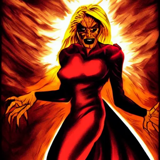 Prompt: dark Phoenix, horror style, dark lighting, high detail