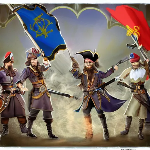 Image similar to pirates seo battle ukraine high details drawing