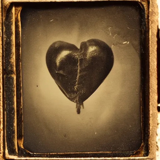 Image similar to tintype photo of a heart