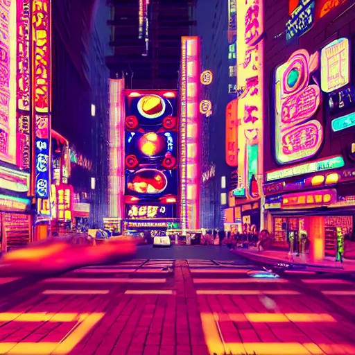 Prompt: Sentient pachinko machine on the streets of Neon Tokyo, octane render, volumetric lighting, sharp focus, oil on canvas, night time, 4k