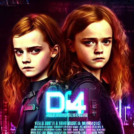 Image similar to emma watson and sadie sink in cyberpunk style digital art very detailed 4 k detailed super realistic