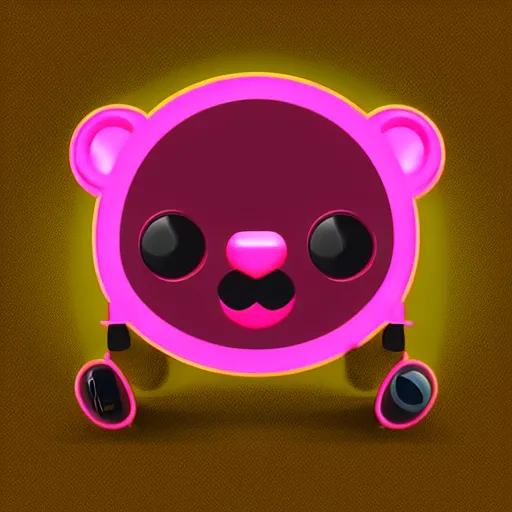 Image similar to iconic vector logo of cute cuddly pink bear with a podcast microphone, melodic, headphones, music, streaming, dreamy, isometric, adorable, octane render, golden ratio, 4k UHD, iconic design