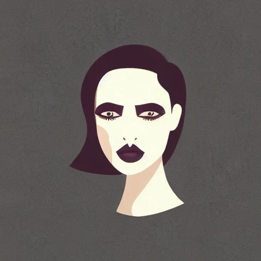 Prompt: one beautiful woman face, illustration on a grey flat background