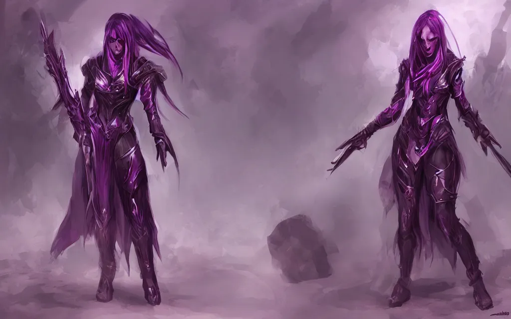 Image similar to valorant, concept art, purple, female, HD,