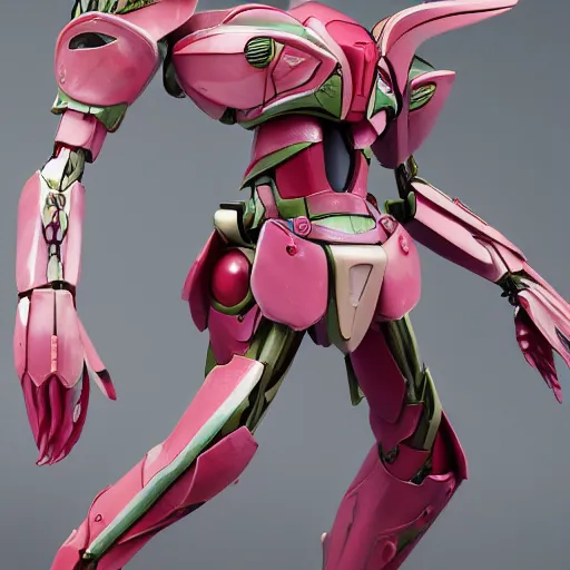 Prompt: futuristic nymphaea mecha waterlily upper body, sepals forming helmet, beautifully detailed, nymphaea, 8 k hd resolution, barbatos gundam with floral inlay, bandai box art, star wars, makoto kobayashi, frank gehry, raymond swanland