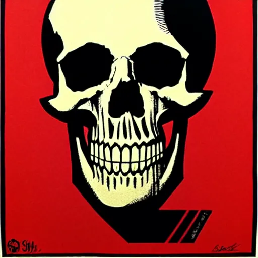 Prompt: skull, realistic. by shepard fairey